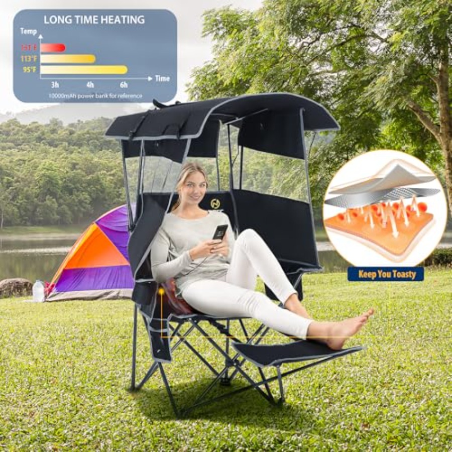 Chair with Canopy, Heated Camp - Outdoor Sports Umbrella recensione e prezzo
