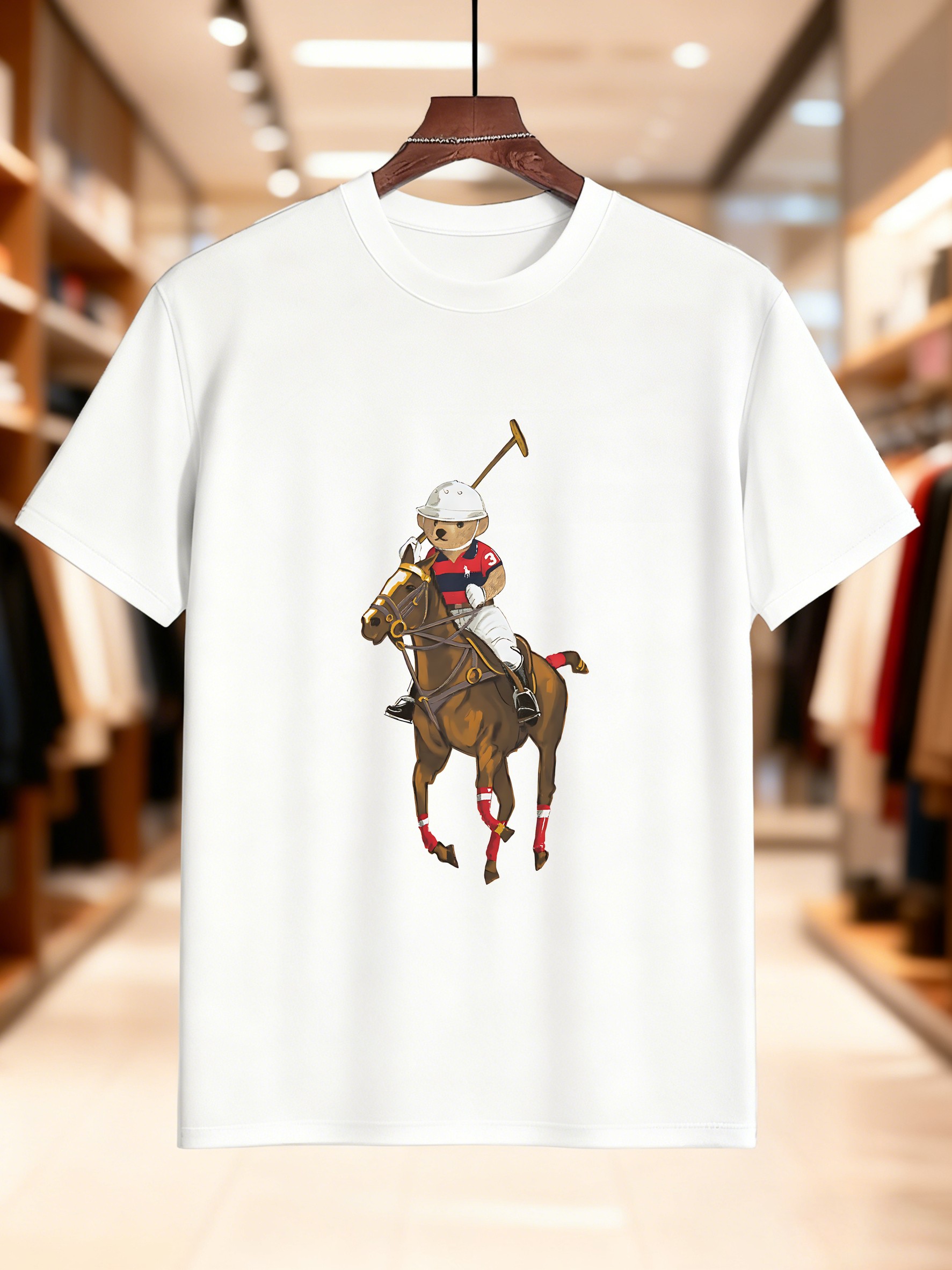 Men's Printed Short Sleeve T-S - Polo Shirt Equestrian recensione e prezzo