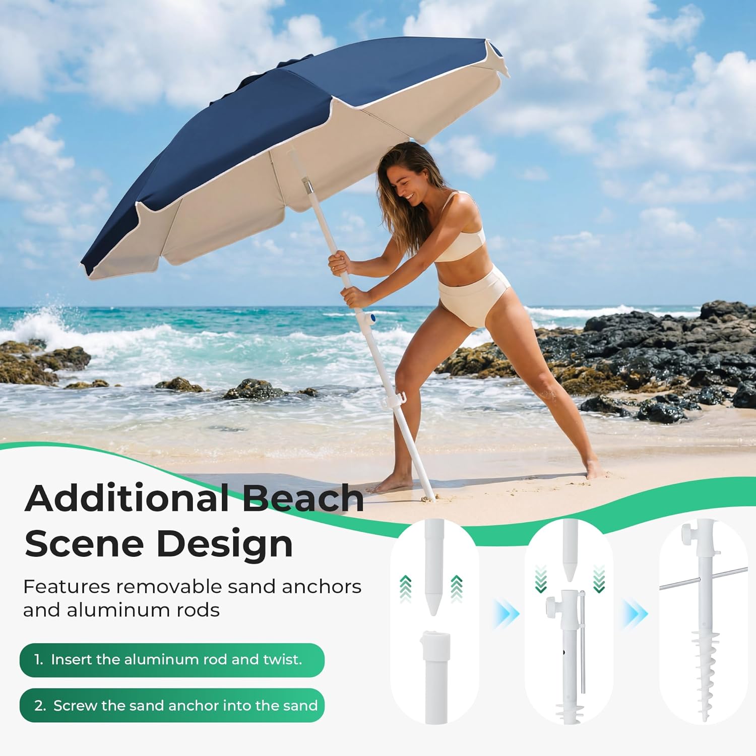 6.5ft Portable Sun Shade Umbre - Outdoor Sports Umbrella recensione e prezzo