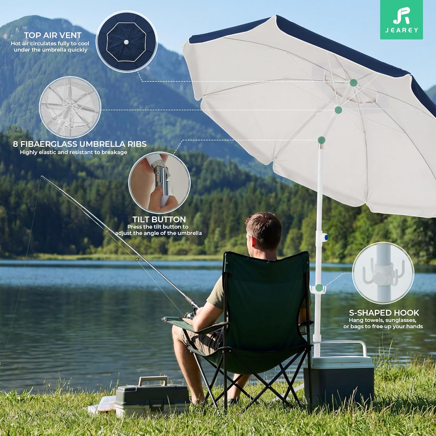 6.5ft Portable Sun Shade Umbre - Outdoor Sports Umbrella recensione e prezzo