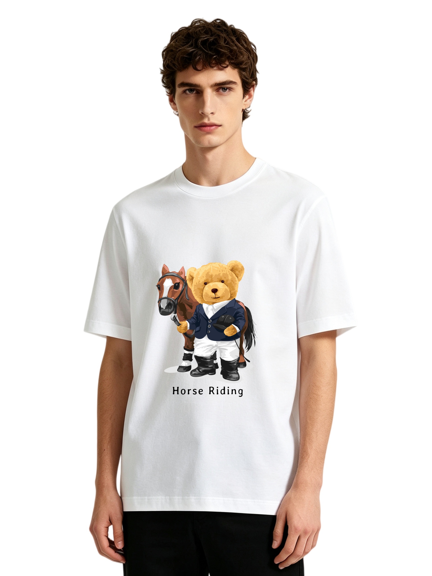 Men's Horse Riding Teddy Bear  - Polo Shirt Equestrian recensione e prezzo