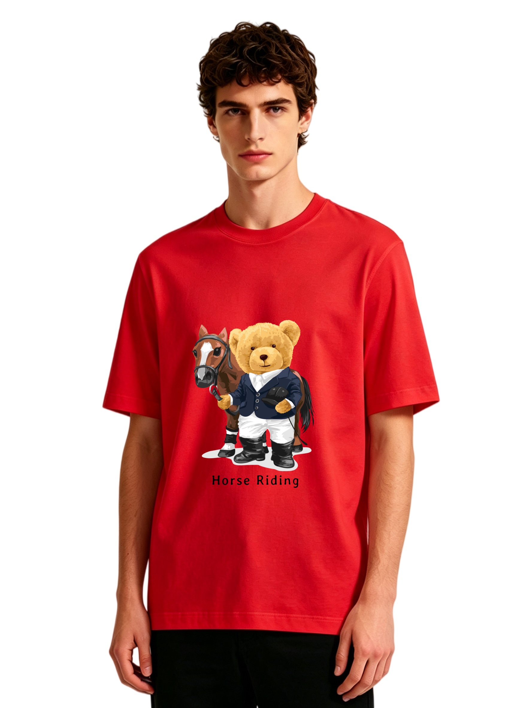 Men's Horse Riding Teddy Bear  - Polo Shirt Equestrian recensione e prezzo