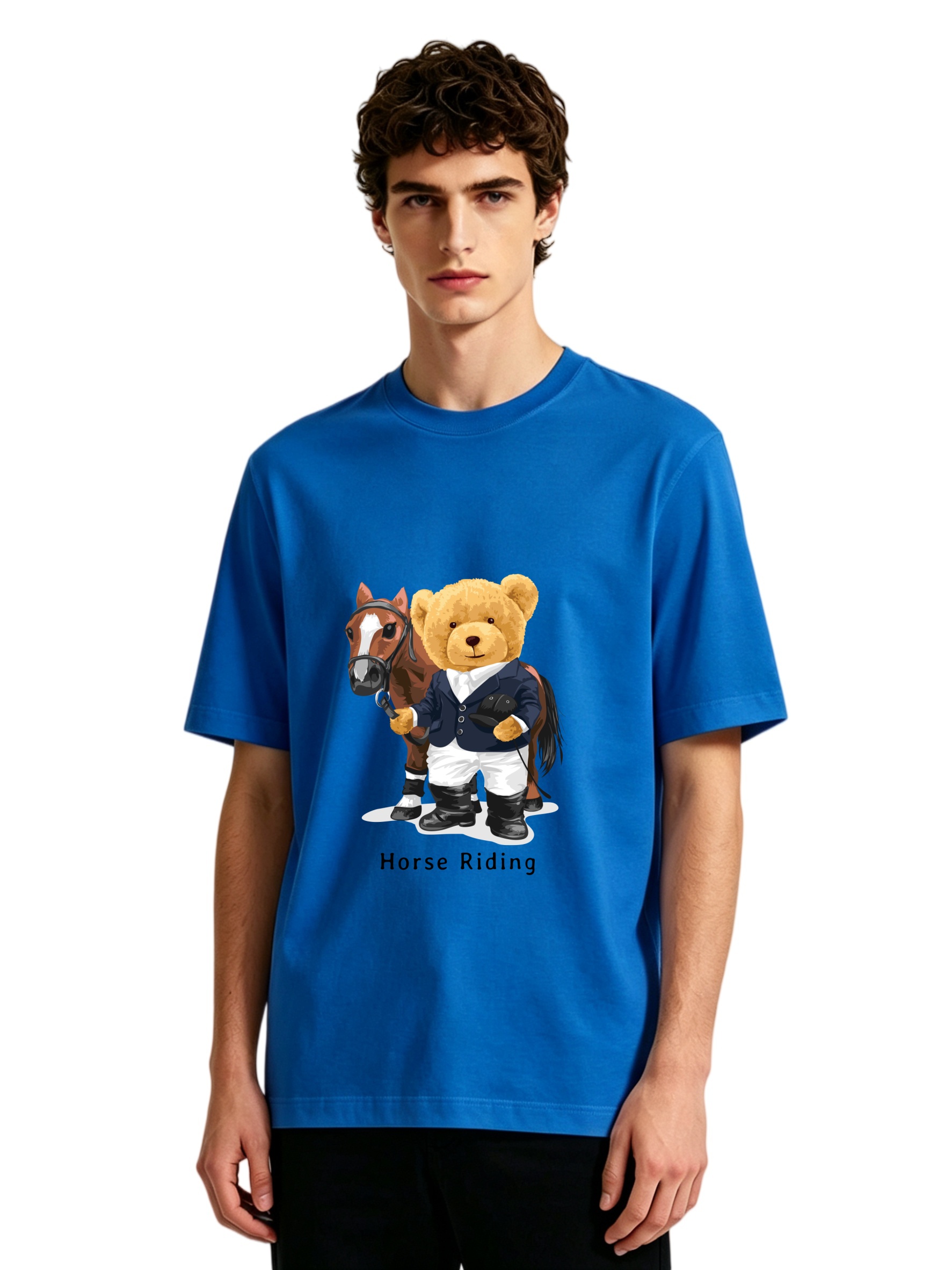 Men's Horse Riding Teddy Bear  - Polo Shirt Equestrian recensione e prezzo