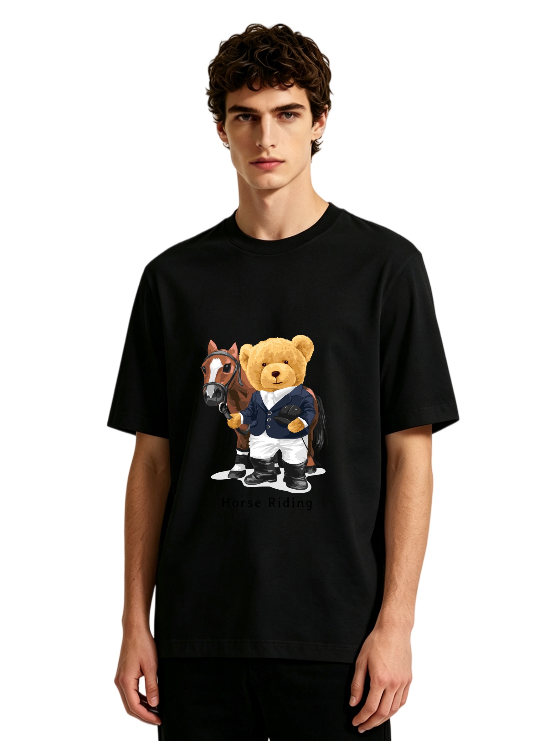 Men's Horse Riding Teddy Bear  - Polo Shirt Equestrian recensione e prezzo