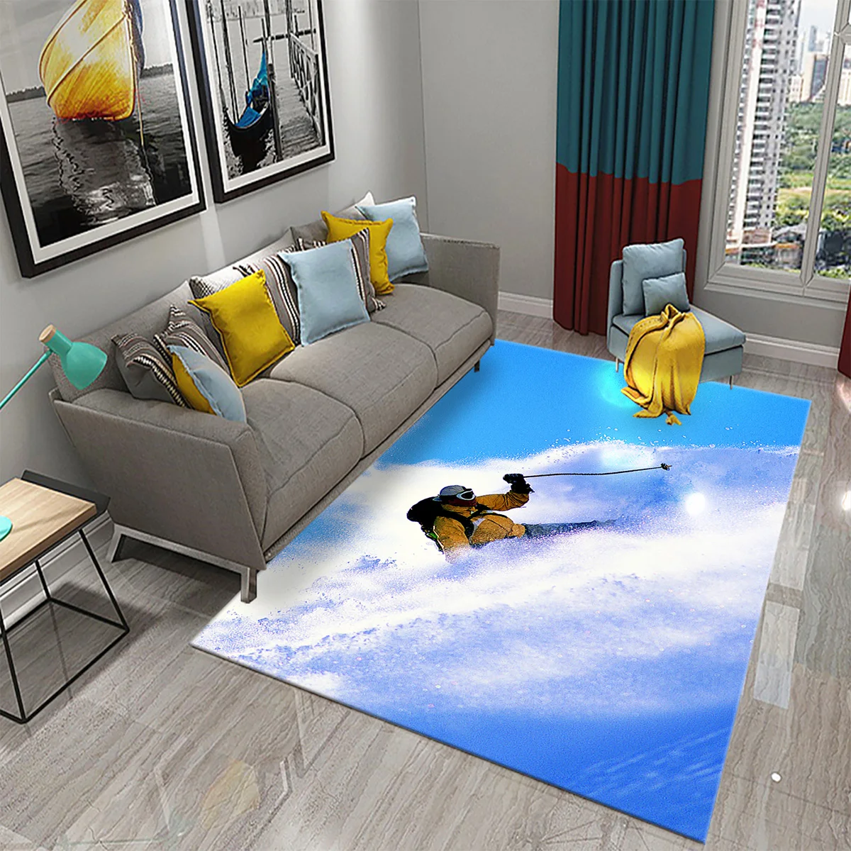 Ski Snow Mountain Theme Carpet - Outdoor Sport Live recensione e prezzo