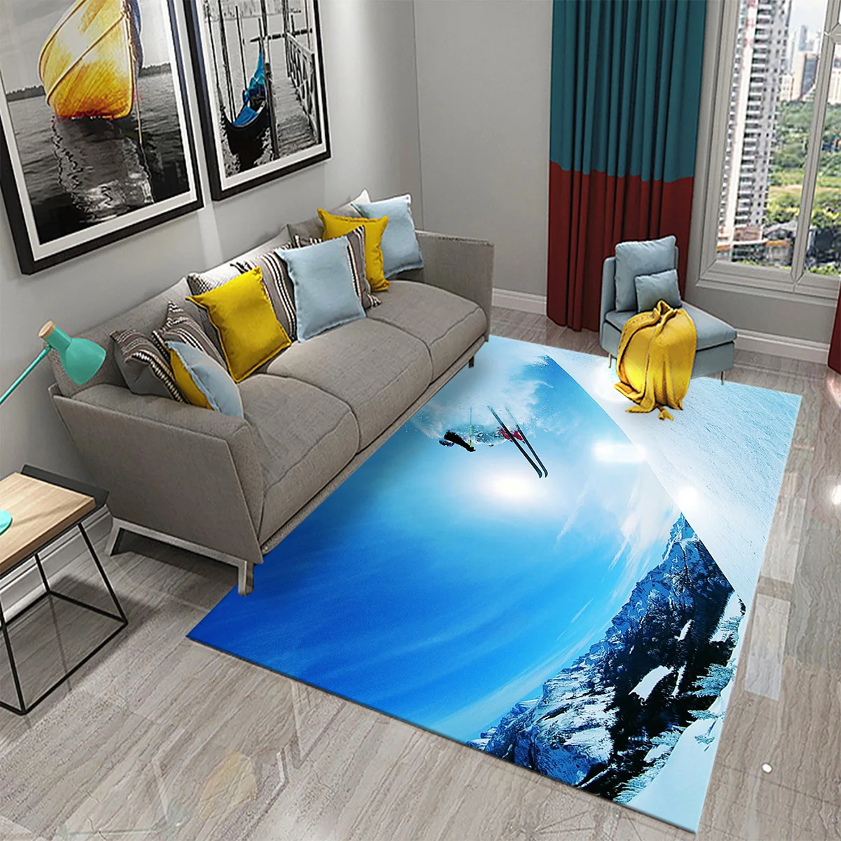 Ski Snow Mountain Theme Carpet - Outdoor Sport Live recensione e prezzo