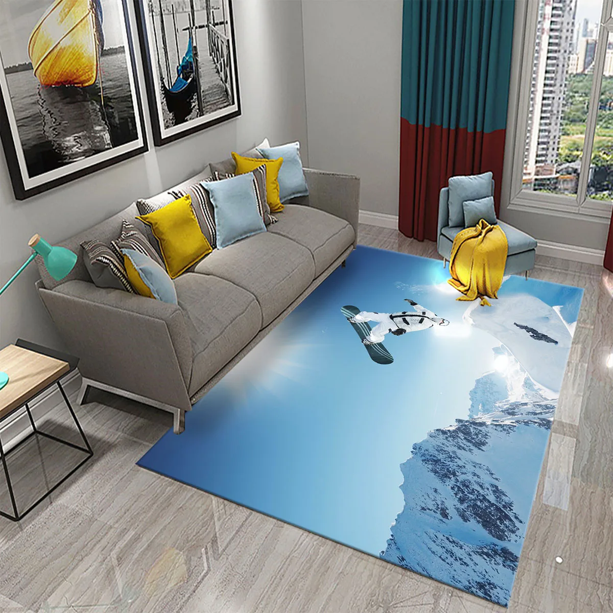Ski Snow Mountain Theme Carpet - Outdoor Sport Live recensione e prezzo