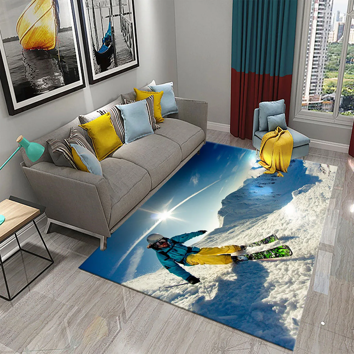 Ski Snow Mountain Theme Carpet - Outdoor Sport Live recensione e prezzo