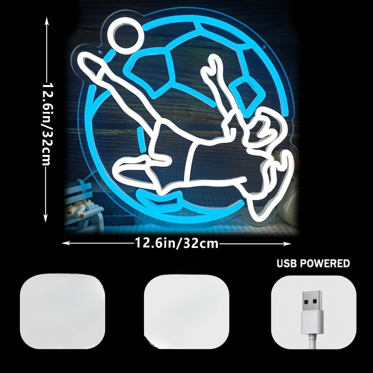 Soccer Neon Sign USB Powered L - Outdoor Sport Club recensione e prezzo